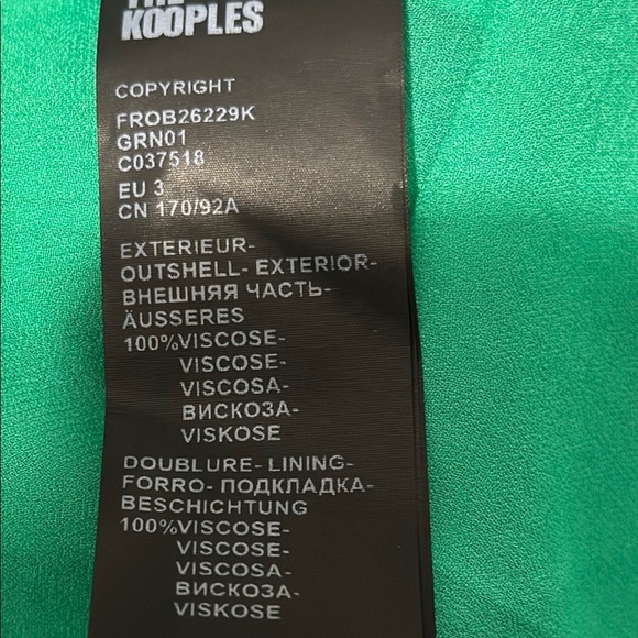 The Kooples Green Poppy Cut Out Dress Size 3 (8) Retails 455.00 - Picture 6 of 6